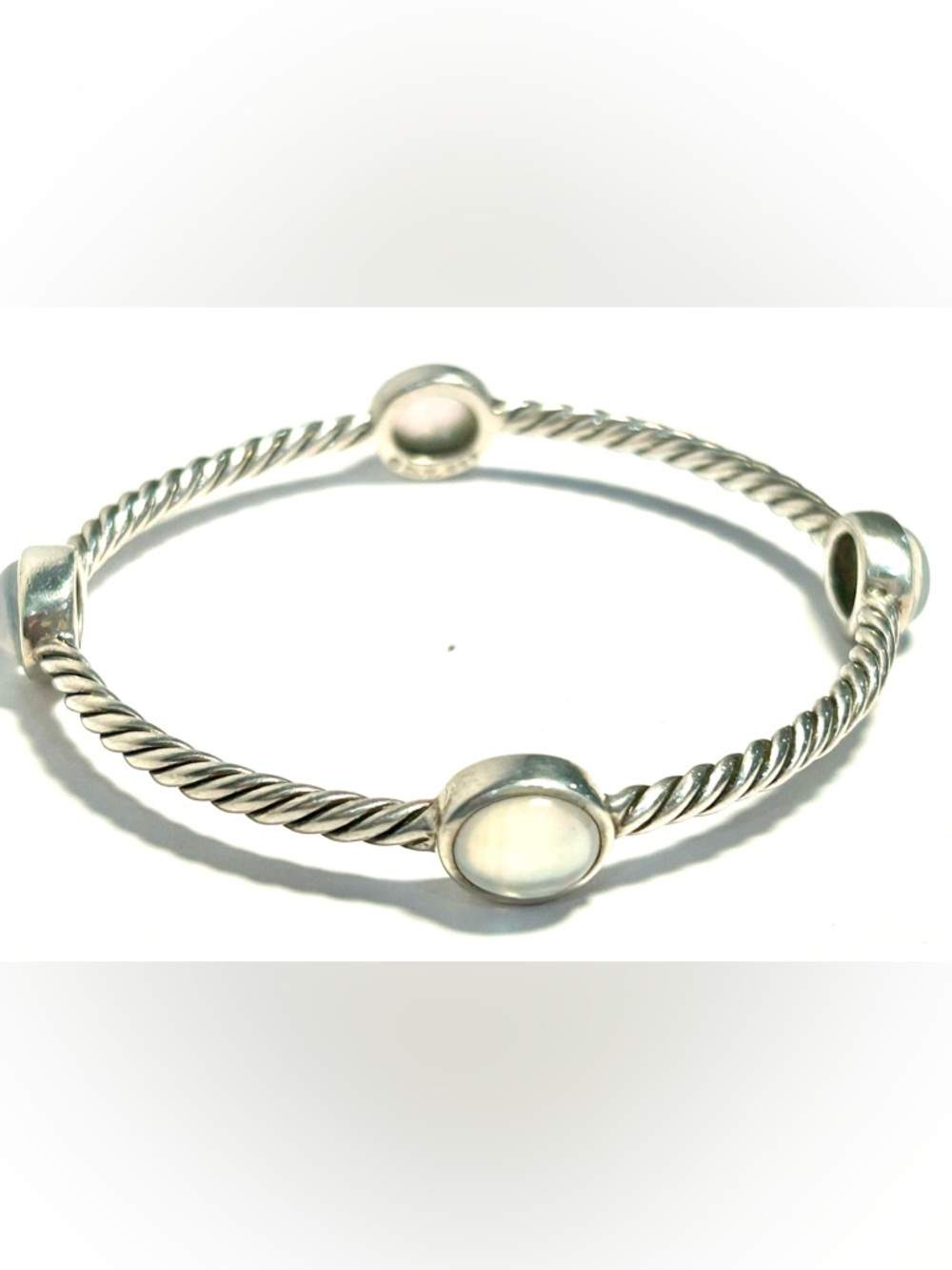 Authentic David Yurman Moon Quartz Color Classics Four-Station Bangle 7”